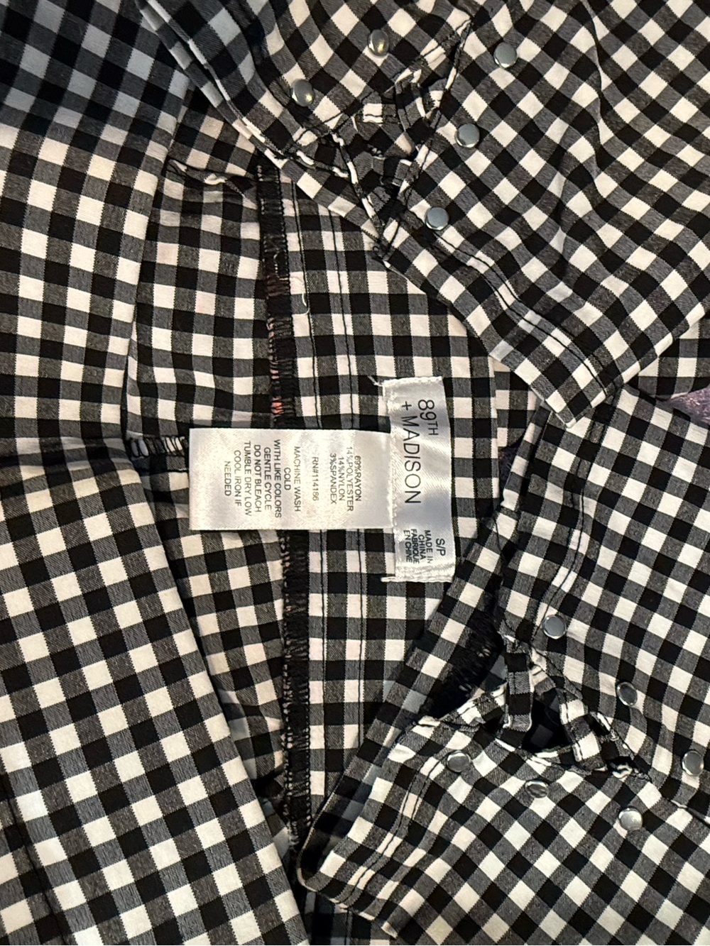 709-Madison Black and White Gingham Pants - Picture 4 of 4